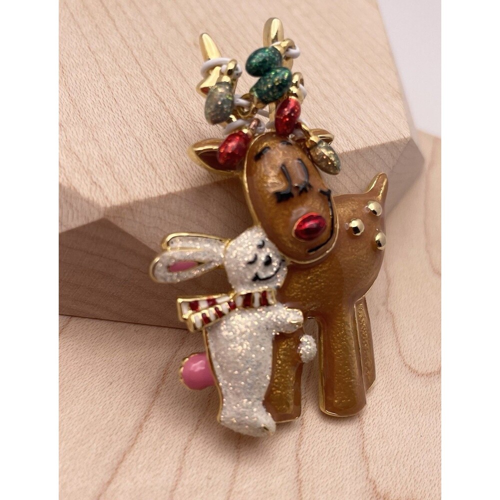 Kohl’s Rudolph Bunny Christmas Brooch Pin pin